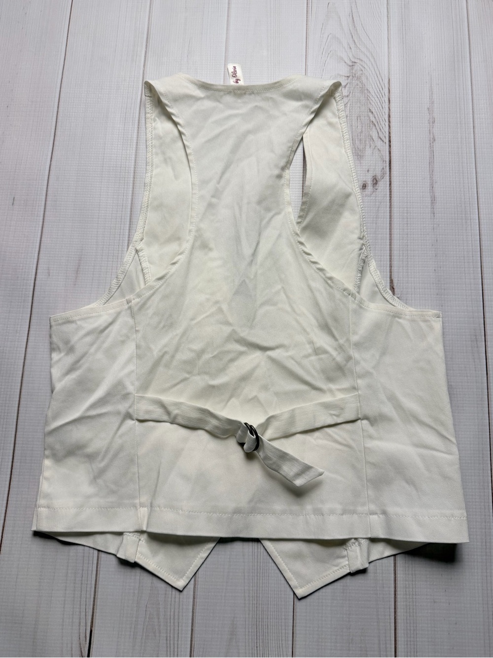 Cream Button-Front Vest - Picture 5 of 6